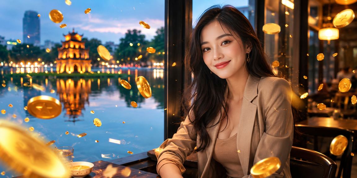 Người chơi Hà Nội uống cà phê buổi sáng và kiểm tra khuyến mãi trên điện thoại